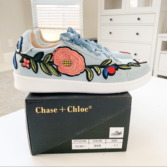 Chase+Chloe Denim Sneakers Celine-1 - Picture 8 of 8